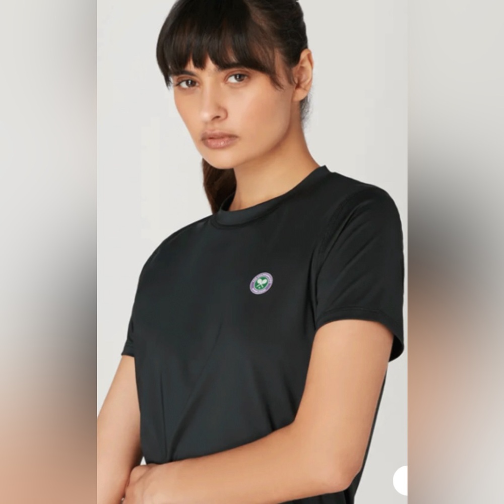 Wimbledon Womens Performance tennis T-Shirt - Black